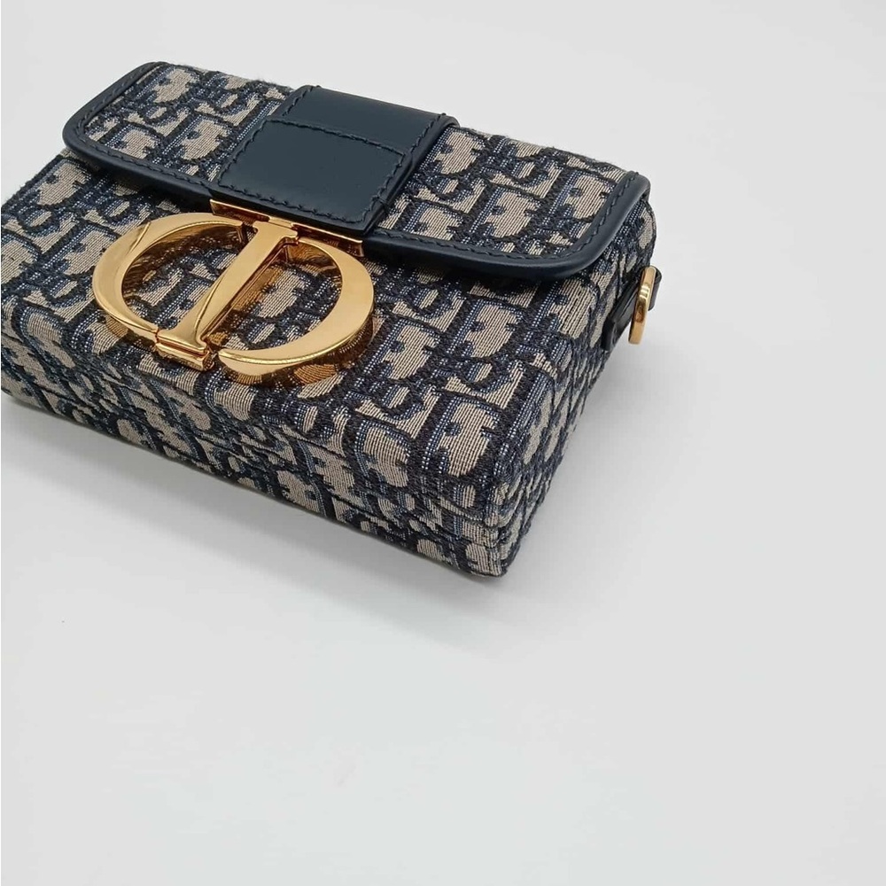 Dior Monogram Blue and Gold Clutch - Picture 16 of 16